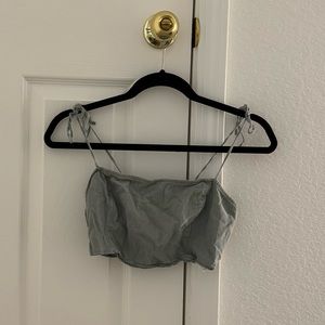 Tie Strap Linen Crop top - Abercrombie